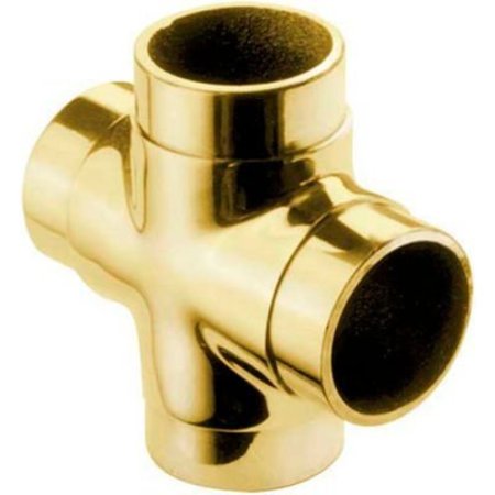 LAVI INDUSTRIES Lavi Industries, Flush Cross Fitting, for 2" Tubing, Polished Brass 00-736/2
